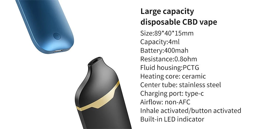 Large capacity disposable CBD vape