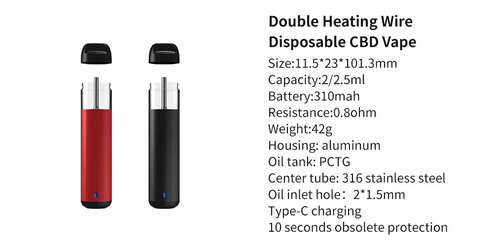 Double Heating Wire Disposable CBD Vape