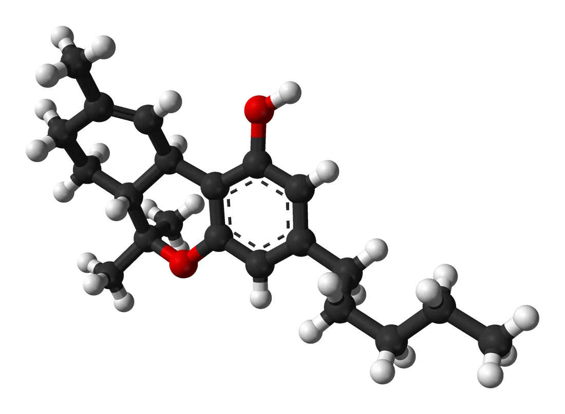 Delta-9-tetrahydrocannabinol-from-tosylate-xtal-3D-balls